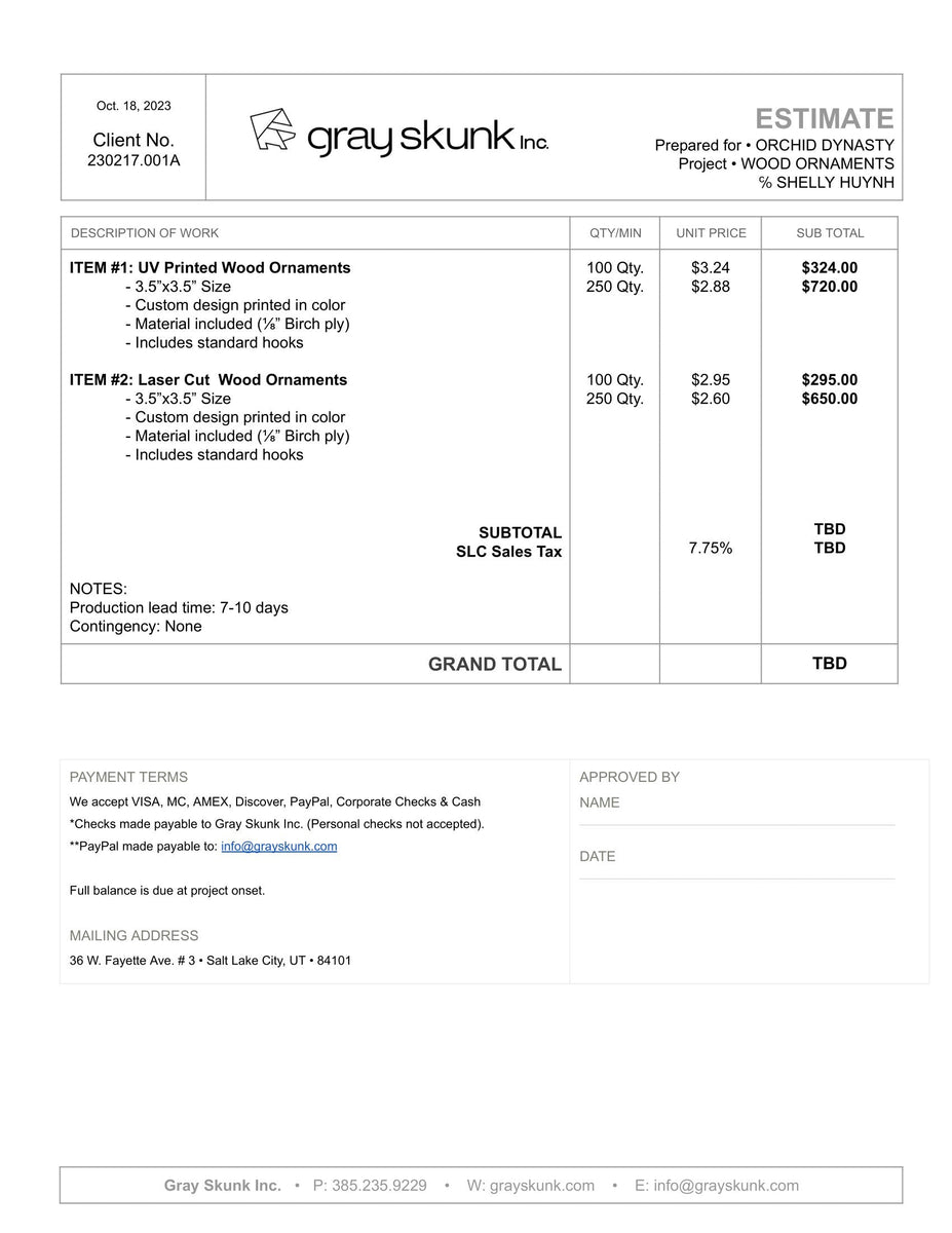 Custom Order 2 for Orchid Dynasty Wood Ornaments 3.5" Size 160 U