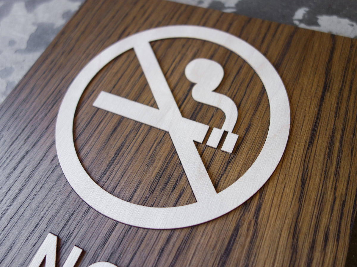 081 No Smoking Wood Sign – Gray Skunk Inc.