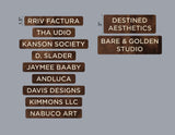 Custom Order 066 for Artthaus Studios - Brandie N. - Dark Walnut w/ Birch Ply Signs - 11 Pieces Total - Client #180029