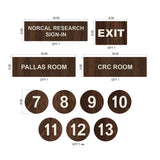Custom Order 042 - Nikon Bagbagen - CareDesk Office Signage - 11 Signs Total - Various Sizes - Dark Walnut + Maple Veneer - Client #190014