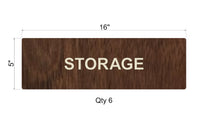 Custom Order 043 - CareDesk (Aprille V.) - Storage Signs - 6 Qty. - 5"x16" - Dark Walnut + Maple Veneer - Client #190014