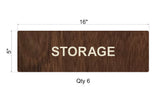 Custom Order 043 - CareDesk (Aprille V.) - Storage Signs - 6 Qty. - 5"x16" - Dark Walnut + Maple Veneer - Client #190014