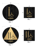 Custom Order 19 for Hatch Design Group (Alyssa) - Custom Title 24 Restroom Set - 4 Signs - Client #190067