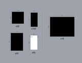Custom Order 23 for Modern Tile (Kate & Jenny) - 0.25" Black & White Melamine Boards - Various Sizes - 7 Sheets - Client #190166