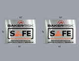 Custom Order 16 for BakerRisk - SAFE Sign - 4 Pcs - 10"x8" Size - Brushed Silver ACM Back - Printed Overlays - Client #190188