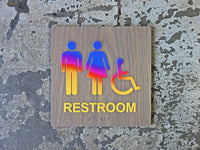 070 Rainbow ADA Restroom Bathroom Sign - Colorful Sunset Design - CHROMATONE Series:  The Sunrise