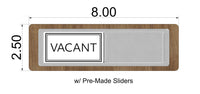 Custom Order 034 for Appfolio - Columbus, OH Office - 8 Signs Total - Natural Walnut Backers & VACANT/OCCUPIED Slider - Interior Only - Client #200053