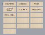 Custom Order 38 for Procore (Clarissa) - Named Office Sign & Slider Set - 21 Qty. - Maple Backer - Black Acrylic Overlays - Client #220082