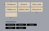 Custom Order 39 for Procore (Gabriel) - Austin Office 18th Floor - Sign & Slider Set - 15 Qty. - Maple Backer - Black Acrylic Overlays - Client #220082