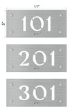 Custom Order 013.1A for - Cole Wilhelmi - Rock Pointe Set 1 - Unit Numbers Sign Set - 11"x5"- 36 Signs - 0.125" Aluminum - Client #220177