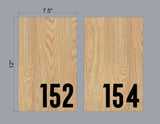 Custom Order 018C for Flat Black Studio (Cole) - 2 Qty. - Room Number Signs - 7.5x12 - Natural Oak & Matte Black - Client #220177