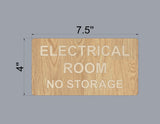 Custom Order 33 for Pura Vida Miami - Electrical Room Sign Set - Natural Oak Backer - Maple Overlays - 1 Signs - Client #230072