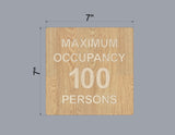 Custom Order 40 for Pura Vida Miami - Occupancy - Natural Oak Backer - Maple Overlays - 1 Signs - Client #230072