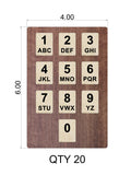 Custom Order 004 - Mark G. - Number Pad Signs - 4"x6" Size - 20 Signs - Dark Cherry Backer - UVP & Birch Overlays w/UV Print - Client #240131