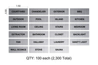 Custom Order 011 for Wymara Restort - Jhen P. - Brushed Aluminum Rowmark Switch Labels - Raster Engraved Text - QTY 2,300 Pieces - Client #240140