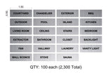 Custom Order 011 for Wymara Restort - Jhen P. - Brushed Aluminum Rowmark Switch Labels - Raster Engraved Text - QTY 2,300 Pieces - Client #240140