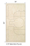 Custom Order 2 for 7D8 (Kent) - Custom Chair Cutout - 0.75" Baltic Birch Ply - 2 Qty. - Client #250002