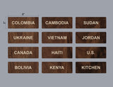Custom Order 2 for Heather Lehman - Name Signs - 12 signs - Dark Walnut - Maple - Client #250252