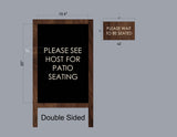 Custom Order 002 for Brooke Hansen (Waterfront Grill) - Interior/ A-frame Sign Set - 3 Signs - Dark Walnut Backers - Birch Ply /Birch Vinyl on Black Acrylic Overlays- Client #210138