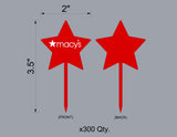 Custom Order for SohoExp (Katie) - 0.125" Red Acrylic Food Picks - Client Provided Files - Client #260203