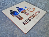 019 ADA Braille Restroom Bathroom Sign - Space Galaxy Motif - CHROMATONE Series: The Cosmos