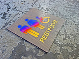 070 Rainbow ADA Restroom Bathroom Sign - Colorful Sunset Design - CHROMATONE Series:  The Sunrise