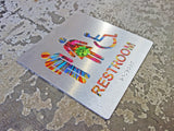 051 Colorful ADA Restroom Bathroom Sign - Flashy Rainbow Design - CHROMATONE Series: The Burst