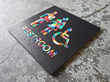 031 ADA Colorful Restroom Bathroom Sign - Rainbow Design - CHROMATONE Series: The Kaleidoscope