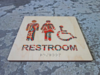 054 Bohemian ADA Restroom Bathroom Sign - Colorful Floral Design - CHROMATONE Series: The Boho 2
