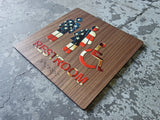 027 Unique ADA Restroom Bathroom Sign - American Flag Design - CHROMATONE Series: The Patriot