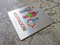 051 Colorful ADA Restroom Bathroom Sign - Flashy Rainbow Design - CHROMATONE Series: The Burst