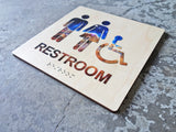 019 ADA Braille Restroom Bathroom Sign - Space Galaxy Motif - CHROMATONE Series: The Cosmos