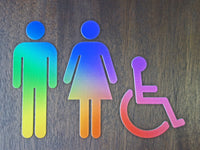 052 Rainbow ADA Restroom Bathroom Sign - Colorful Neon Design - CHROMATONE Series: The Spectrum