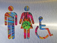 051 Colorful ADA Restroom Bathroom Sign - Flashy Rainbow Design - CHROMATONE Series: The Burst