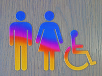 070 Rainbow ADA Restroom Bathroom Sign - Colorful Sunset Design - CHROMATONE Series:  The Sunrise