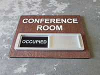 007 Privacy Slider Signs - Conference Interview & Dressing Room -  Occupied Sign - Customizable (Any Text)