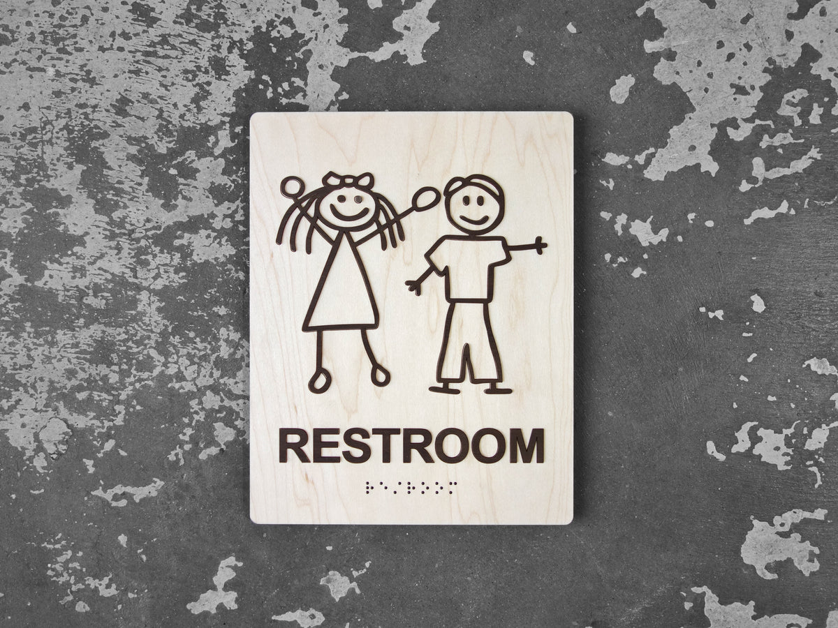 075 ADA Kids Restroom Sign - With Braille – Gray Skunk Inc.