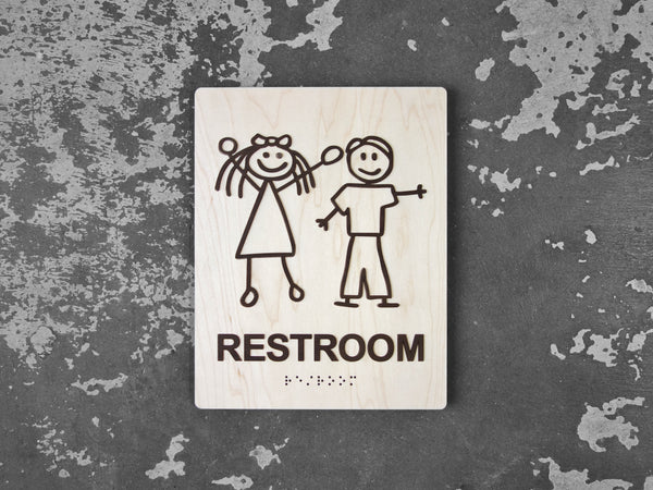 075 ADA Kids Restroom Sign - With Braille