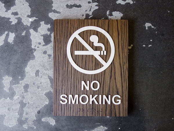 081 No Smoking Wood Sign