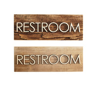 015 Reclaimed Barnwood Restroom Sign