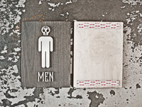 030 Day of the Dead Wood Bathroom Signs (Dia de los Muertos) - 2 Sign Set