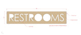 Restroom Sign Stencil - 49" x 10" Corrugated Cardboard Mounting System