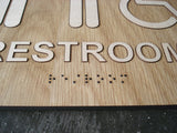 001 Unisex Square ADA Restroom Wood Sign