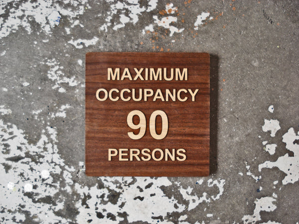 048 Maximum Occupancy Building Fire Code Sign