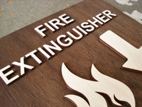 039 Fire Extinguisher Wood Sign