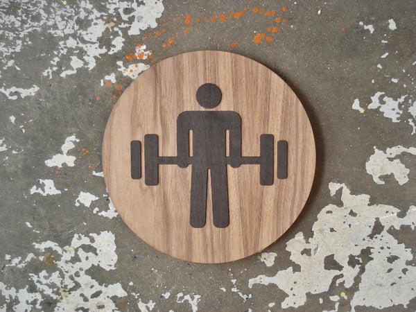 040 Gym Weightlifting Workout Wood Sign