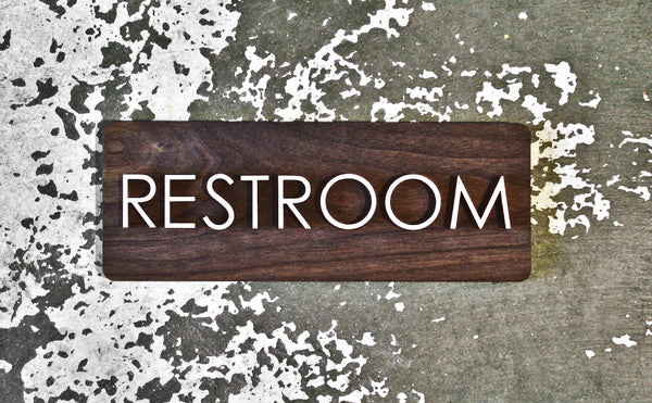 053 Restroom Modern Bathroom Wood Sign