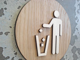 016 Trash Bin Wood Disposal Sign