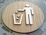 016 Trash Bin Wood Disposal Sign