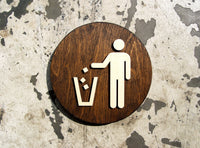 016 Trash Bin Wood Disposal Sign